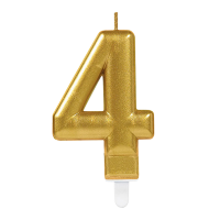 Candle Number 4  Gold